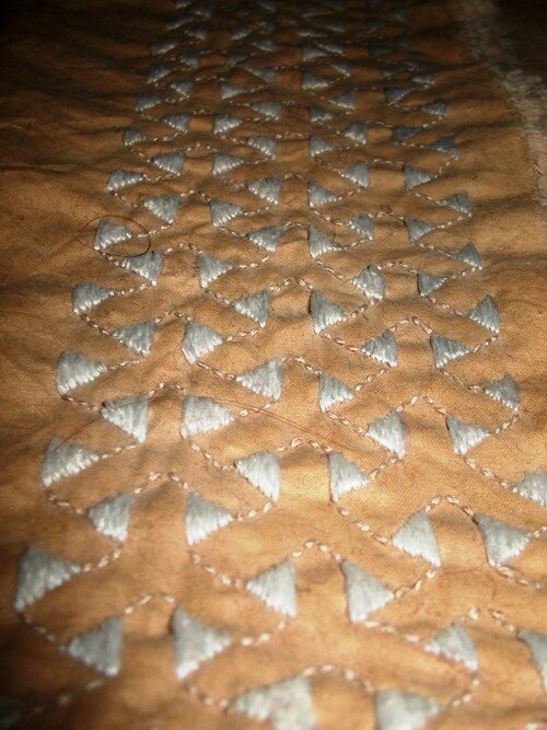 Laptop cover produced during a luxecycling workshop by Nausheen Sheikh
